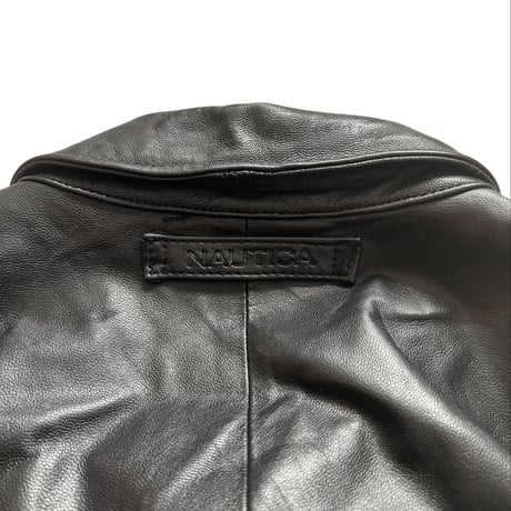 nautica / Leather Jacket / Black L / Used