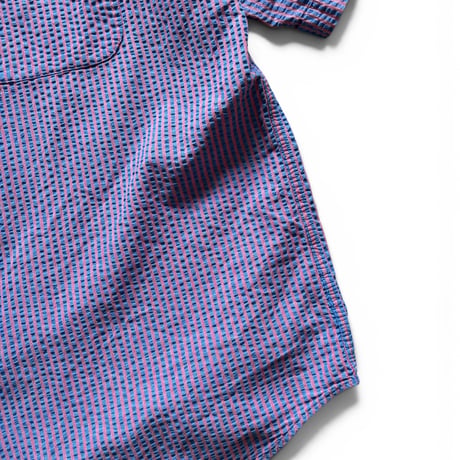 LANDS'END / Striped Seersucker Shirt / Cotton Candy XL / Used