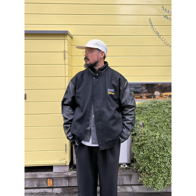 NORTH END / Sleeve Leather Wool Stadium Jacket