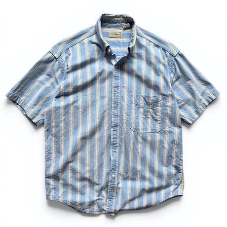 Made in CANADA / 80-90's L.L.Bean / Striped B.D.Shirt / M / Used