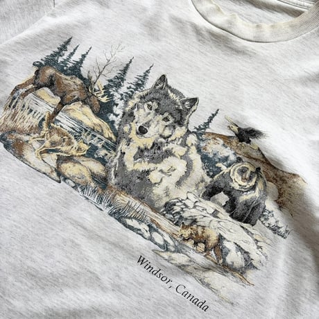 90's Printed Wild Tee / Ash XL相当 / Used