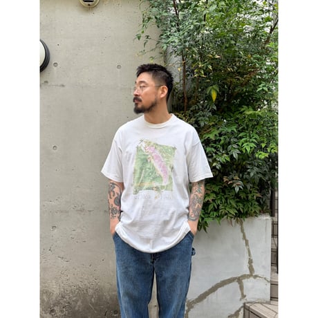 Made in CANADA / 90's Fishing Printed Tee / White XL / Used