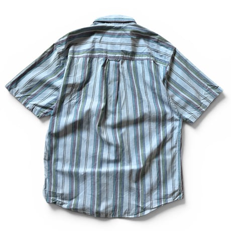 80's Eddie Bauer / Striped B.D.Shirt / XL相当 / Used