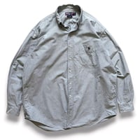 Ralph Lauren / "BIG SHIRT" Plaid B.D.Shirt / Grey L / Used