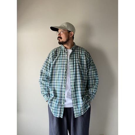 Ralph Lauren / Madras check B.D.Shirt / 1X BIG / Used