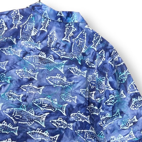 00's Columbia / Fish Patterned Open Color Shirt / L / Used