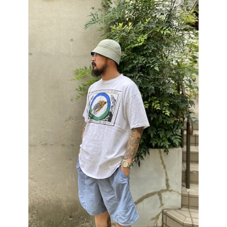 Made in USA / 90's Printed  Fly Trout Tee / Ash XL / Used