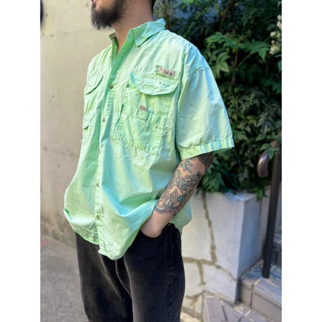 00's Columbia / PFG Field Shirt / Mint Green L / Used