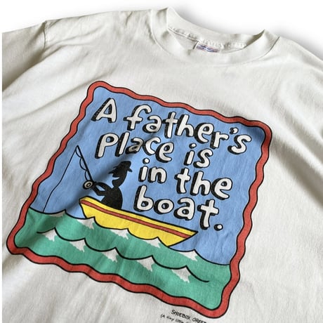 Made in USA / Fishing Printed Tee / White XL / Used