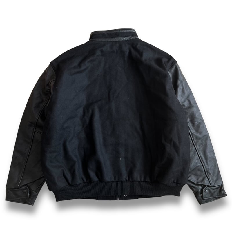 NORTH END / Sleeve Leather Wool Stadium Jacket