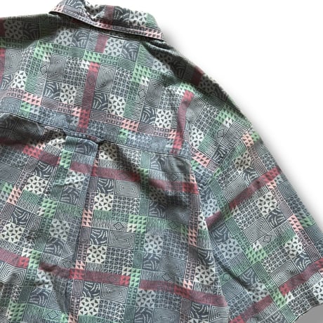 80's Eddie Bauer / Patterned Cotton Shirt / M / Used
