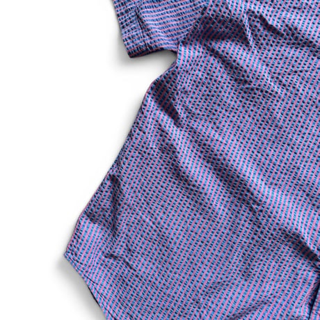 LANDS'END / Striped Seersucker Shirt / Cotton Candy XL / Used