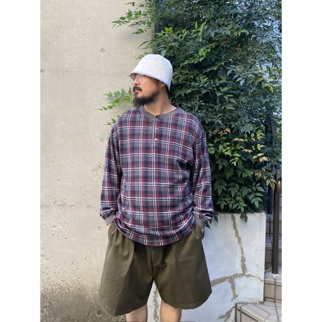 90's Eddie Bauer / Henley Neck LS / CH.Grey M / Used