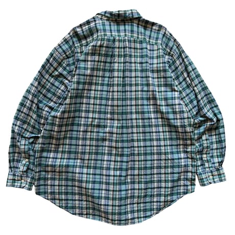 Ralph Lauren / Madras check B.D.Shirt / 1X BIG / Used