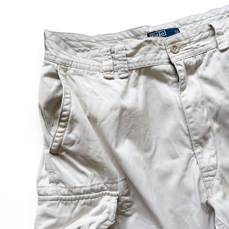 Polo by Ralph Lauren / Cotton Chino Cargo Shorts /  Ivory 40 / Used