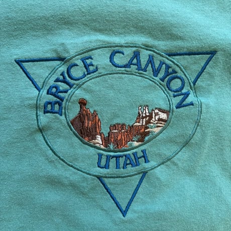Made in USA / embroidered BRYCE CANYON Tee / Pistachio XL / Used
