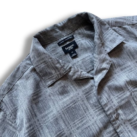 haggar / Plaid Open Collared Shirt / Grey XL / Used