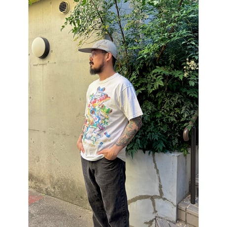 90's Frog Printed Tee / White L相当 / Used