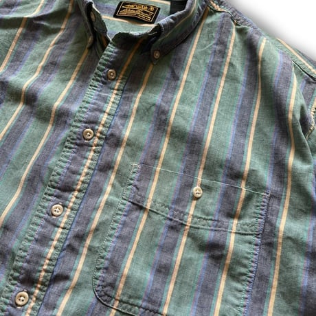 80's Eddie Bauer / Striped Cotton Shirt / XL / Used