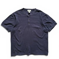 90's Eddie Bauer / Henley Neck Tee / Navy XL / Used