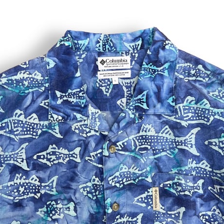 00's Columbia / Fish Patterned Open Color Shirt / L / Used