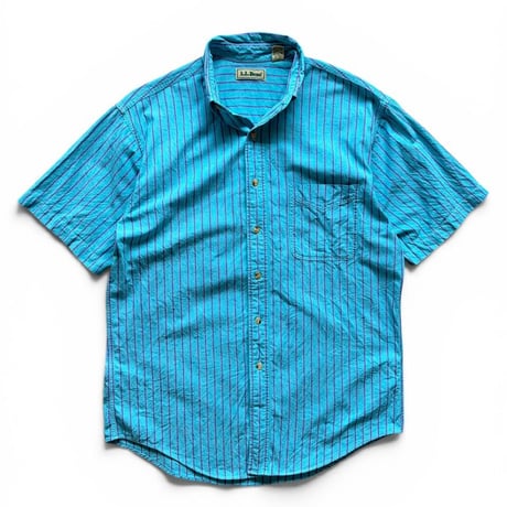 80-90's L.L.Bean / Striped B.D.Shirt / M / Used