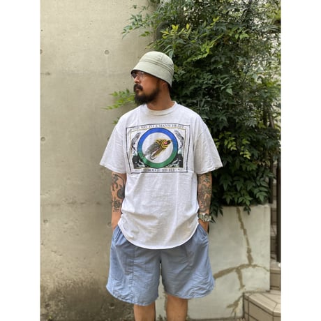 Made in USA / 90's Printed  Fly Trout Tee / Ash XL / Used