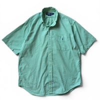 Ralph Lauren / Plaid Seersucker B.D.Shirt / Green L / Used