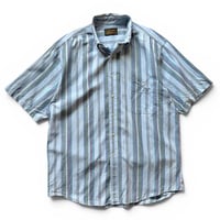 80's Eddie Bauer / Striped B.D.Shirt / XL相当 / Used