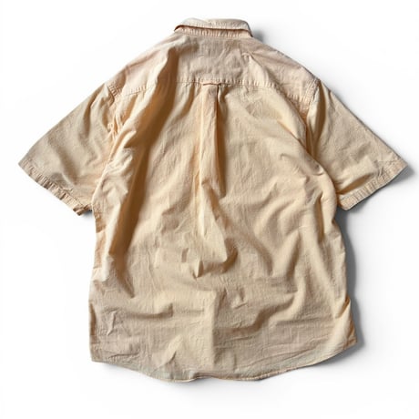 nautica / Plaid Seersucker B.D.Shirt / Yellow L / Used