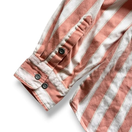 90s GAP / Striped Work Shirt / Coral L / Used