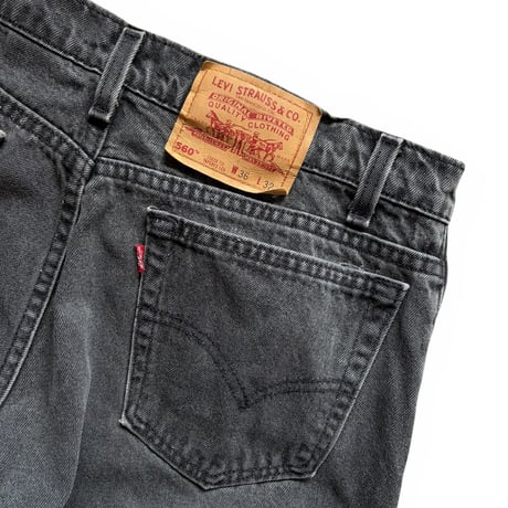 Made in USA / 90's Levi's / 560 Denim Pants Length Custom / Black 36/ Used