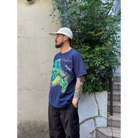 Frog Printed Tee / Navy XL / Used