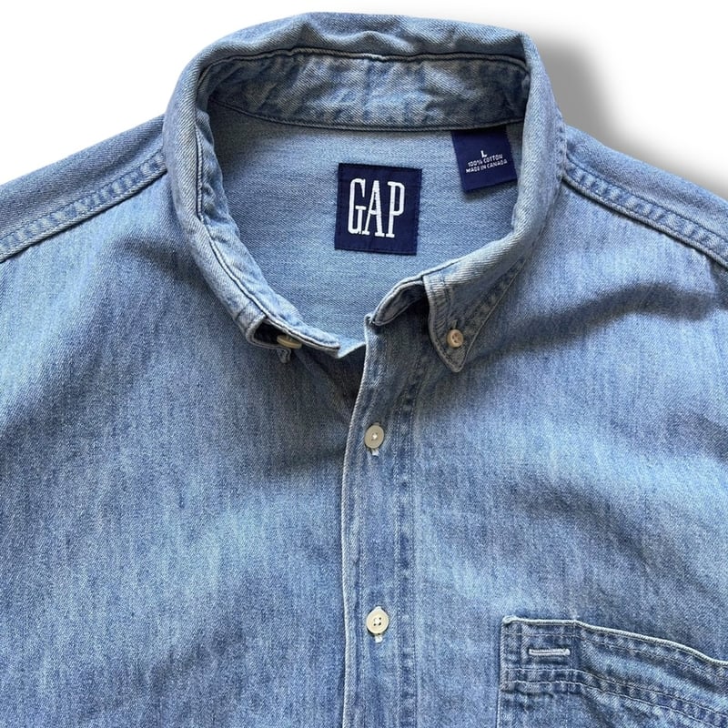 90's GAP / Pocketed Denim Shirt / Indigo L / Us