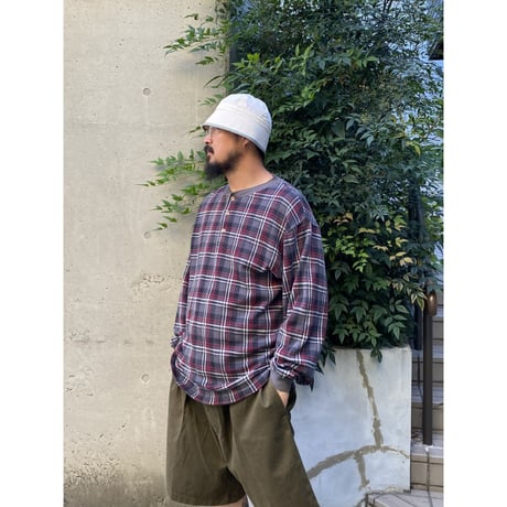 90's Eddie Bauer / Henley Neck LS / CH.Grey M / Used