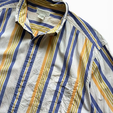 90's BANANA REPUBRIC / Striped B.D.Shirt / L / Used