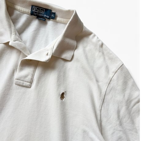 POLO Ralph Lauren / One Point Logo Polo Shirt / White XL / Used