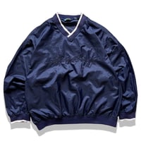 90's EBTEK / Embroidered Nylon Pullover / Navy L / Used