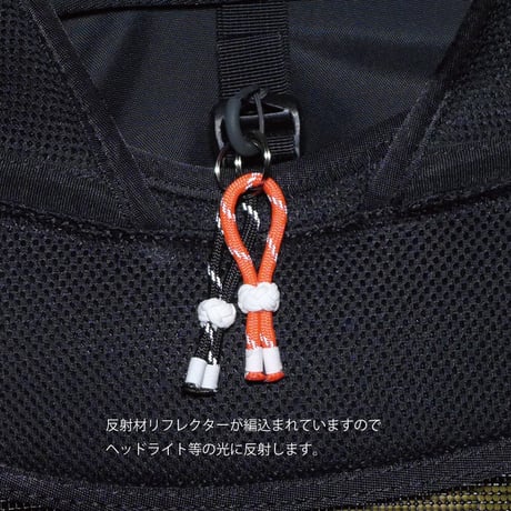 EDC リフレクティブ スクラップ テリカ ブラック 2本セット 蓄光 550 パラコード マルチ ホルダー 日本製