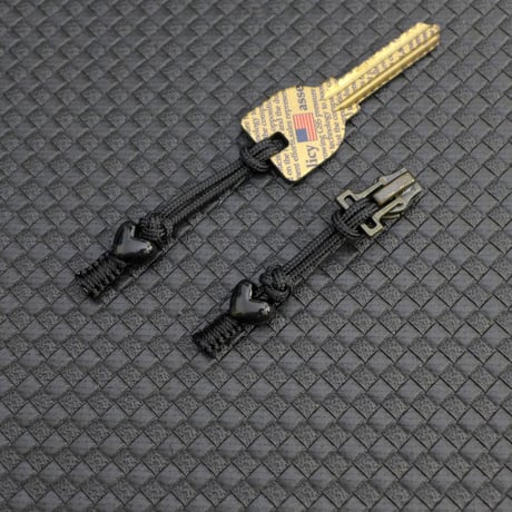 EDC ハートフル スポラデス KURO ブラックハート 2本セット パラコード ジッパープル 日本製