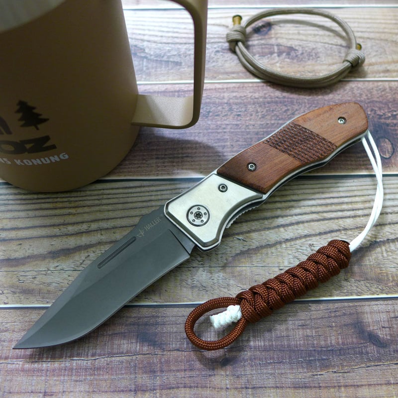 コンパクトナイフ パラコードハンドル パラコードでナイフのグリップの編み方！ Paracord Knife Handle