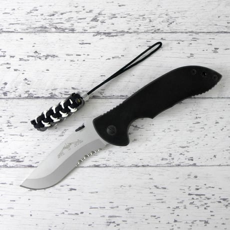 薪割り　コスプレ　D2鋼 コンパクトナイフ パラコードハンドル 鉈 剣なた パラコード柄 青紙鋼 両刃 黒打ち仕上 165mm