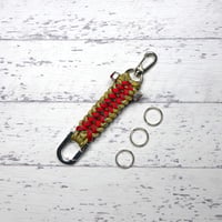 EDC バルヴァ レッドカモ ゴールドカモ パラコード キーホルダー 日本製