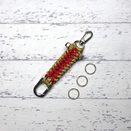 EDC バルヴァ レッドカモ ゴールドカモ パラコード キーホルダー 日本製