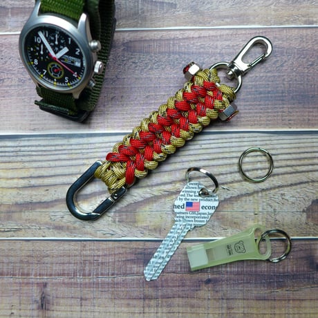 EDC バルヴァ レッドカモ ゴールドカモ パラコード キーホルダー 日本製