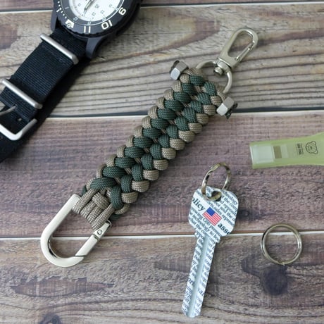EDC バルヴァ コヨーテ カモグリーン パラコード キーホルダー 日本製