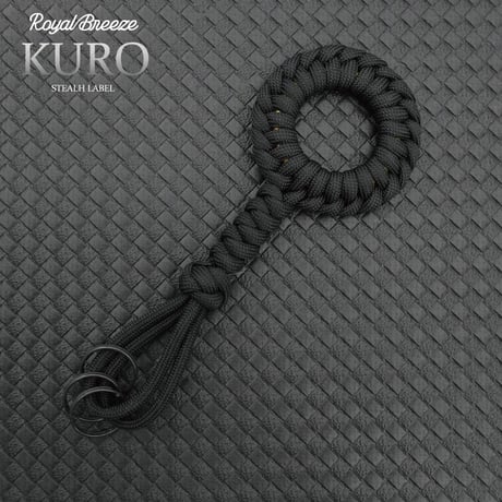 Kuro EDC ラウス 黒 ブラス リング パラコード キーホルダー 日本製