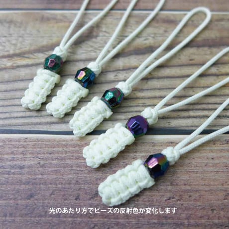 EDC モモトンボ コガネ カット ビーズ  5本セット 蓄光 ジッパープル 日本製