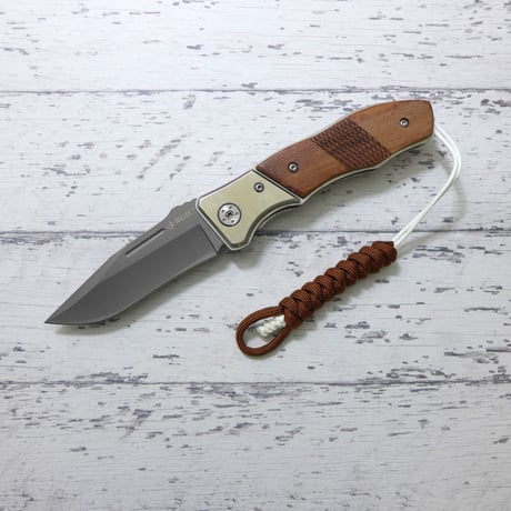 ハラー EDC トレイル チタンコート フォルディング ナイフ パラコード ランヤード 付き