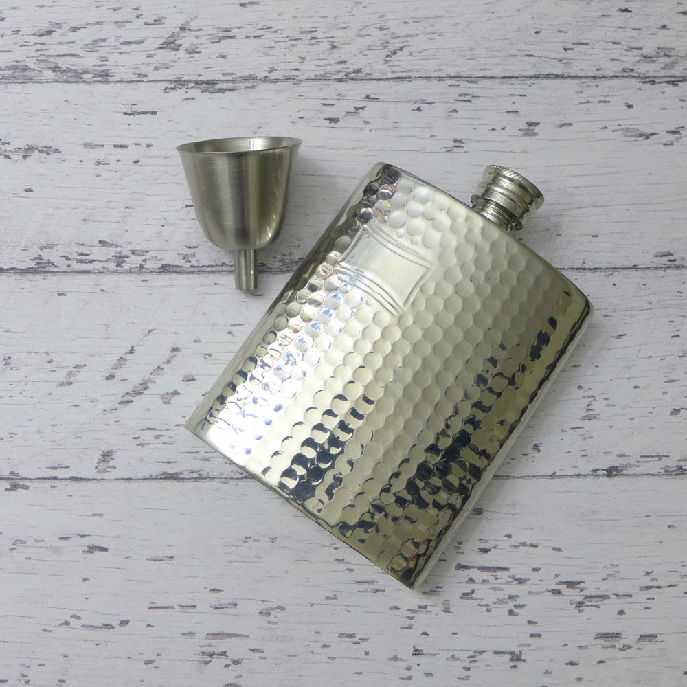 ENGLISH PEWTER 6oz ピューター ヒップフラスコ 細 スキットル 錫